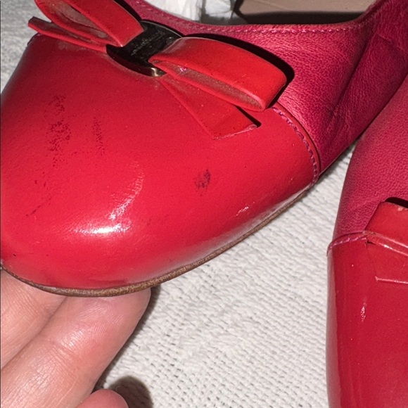 Gently Loved Salvatore Ferragamo Women's Red Ballet Flats - Picture 11 of 11